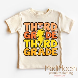 Third Grade Retro School Shirt - Lightning Bolt School Toddler Tee -  3rd Grade Back To School Kids Shirt