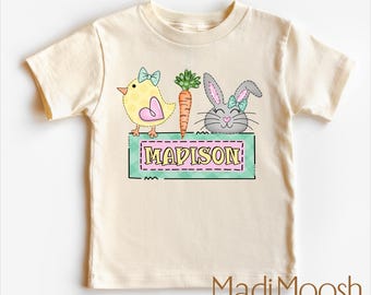 Personalized Girls Easter Shirt | Kids Easter Bunny Tee | Toddler Easter Sweatshirt
