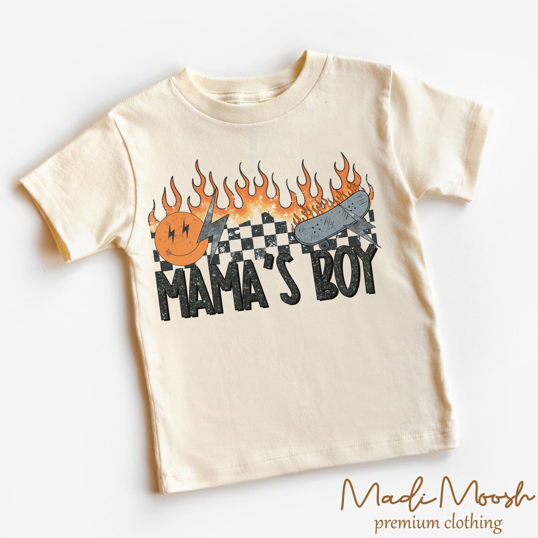 Mama's Boy Toddler Shirt Rocker Mama's Boy Skater Shirt Natural Toddler