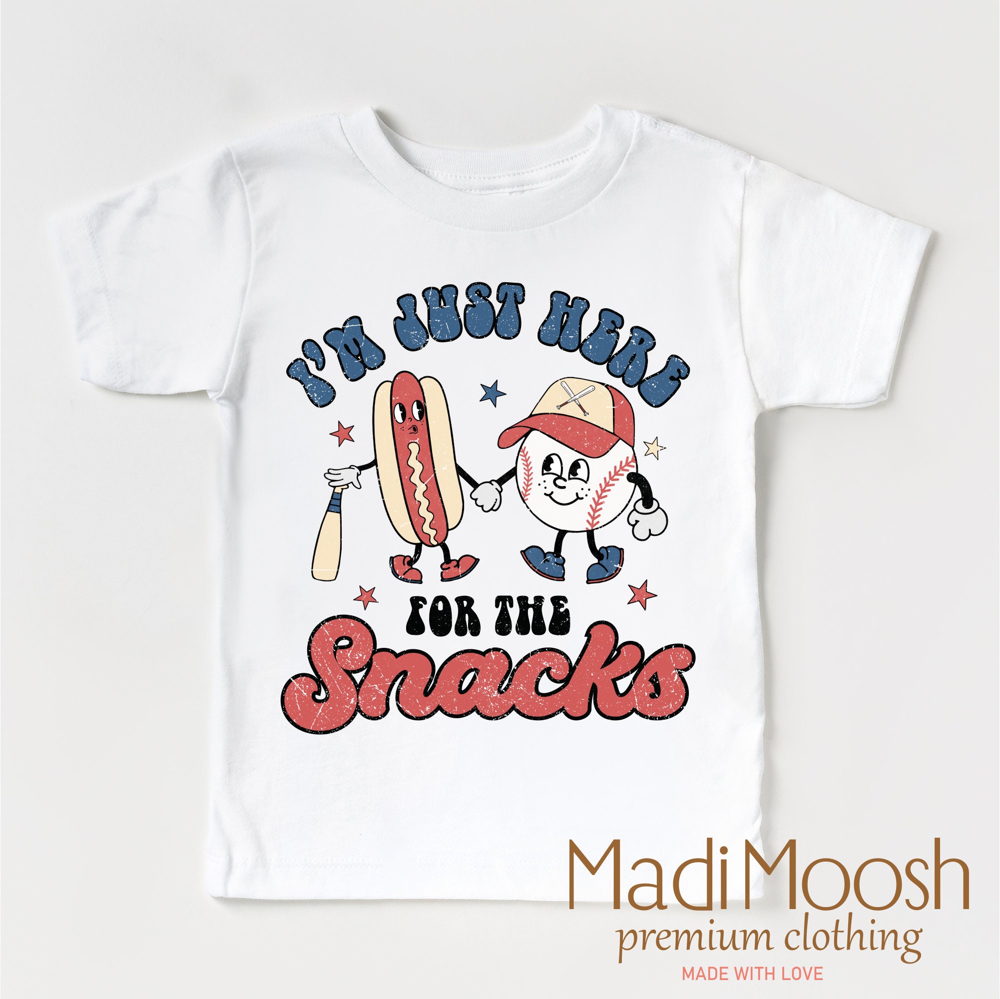 I&#39;m Just Here For The Snacks Baseball Shirt - Baseball Toddler Tee - Cute Baseball Season Kids Shirt - Kids Shirt