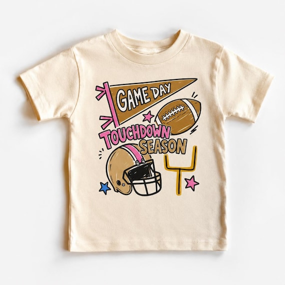 Girls Game Day Touchdown Season Football Graphic Tee