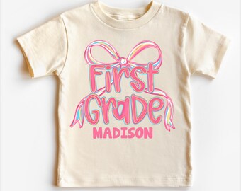 Personalized First Grade Back To School Shirt: Customizable Kids Tee