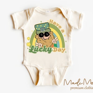 Have A Lucky Day Kids St Patrick's Day Shirt - Leprechaun Toddler Tee - Natural Kids Shirt