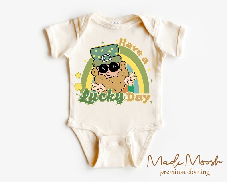 Have A Lucky Day Kids St Patrick's Day Shirt - Leprechaun Toddler Tee - Natural Kids Shirt