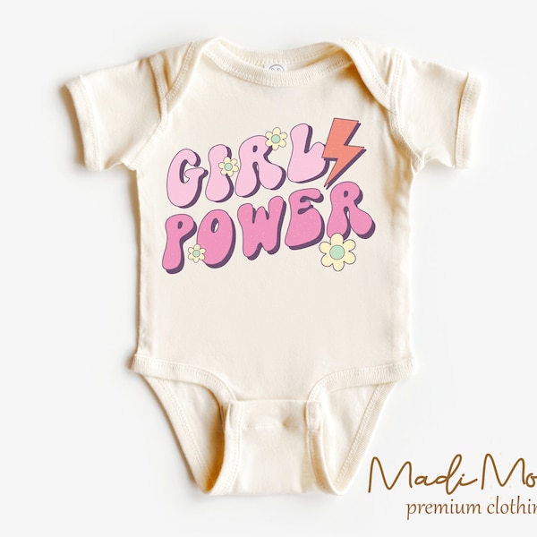 Girl Power Baby Onesies® - Feminist Baby Bodysuit - Natural Onesies®