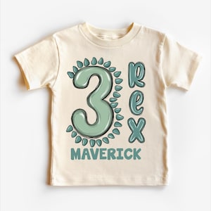 Personalized Three Rex Dinosaur 3rd Birthday Shirt - Boys Dinosaur Birthday Tee - T Rex Birthday Shirt - 3rd Birthday Tee - Kids Shirt