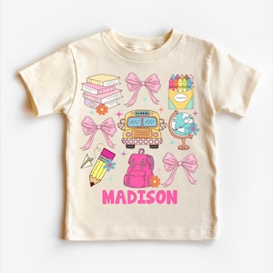 Personalized Cute Back To School Girls Shirt | Girls School Shirt | First Day Of School Tee | School Shirt