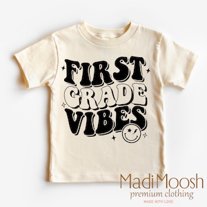 Retro First Grade Back To School Shirt - Retro School Toddler Tee - 1st Grade Vibes Back To School Kids Shirt
