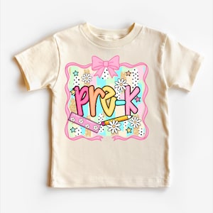 Girls Cute Pre-K Back To School Shirt | Bows and Pencils Shirt | First Day of School Tee | Custom Kids T-Shirt