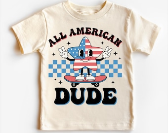 Retro All American Dude Toddler Tee - 4th of July Shirt