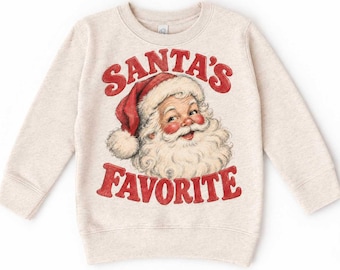 Santa's Favorite Vintage Christmas Kids Sweatshirt, T-Shirt, or Onesie