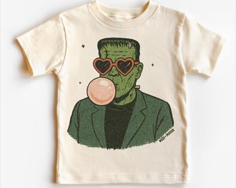 Frank Blowing A Bubble Halloween Shirt - Kids and Adult Size Graphic Tee, Sweatshirt, and Long Sleeves