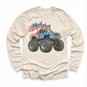 4th Of July Monster Truck T-Shirt - All American Flag Tee imagem 5