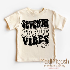 Retro Seventh Grade School Shirt - Retro School Toddler Tee - 7th Grade Vibes Back To School Kids Shirt