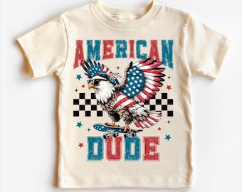 Retro Bald Eagle 4th of July Toddler Tee