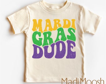 Mardi Gras Dude Toddler Shirt - Kids Mardi Gras Shirt - Boys Natural Toddler Tee