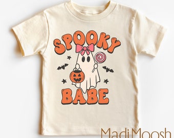 Spooky Babe Shirt - Halloween Ghost Toddler Tee - Girls Halloween Kids Shirt - Adult, Youth, Toddler, Kids, & Baby Bodysuit Shirts