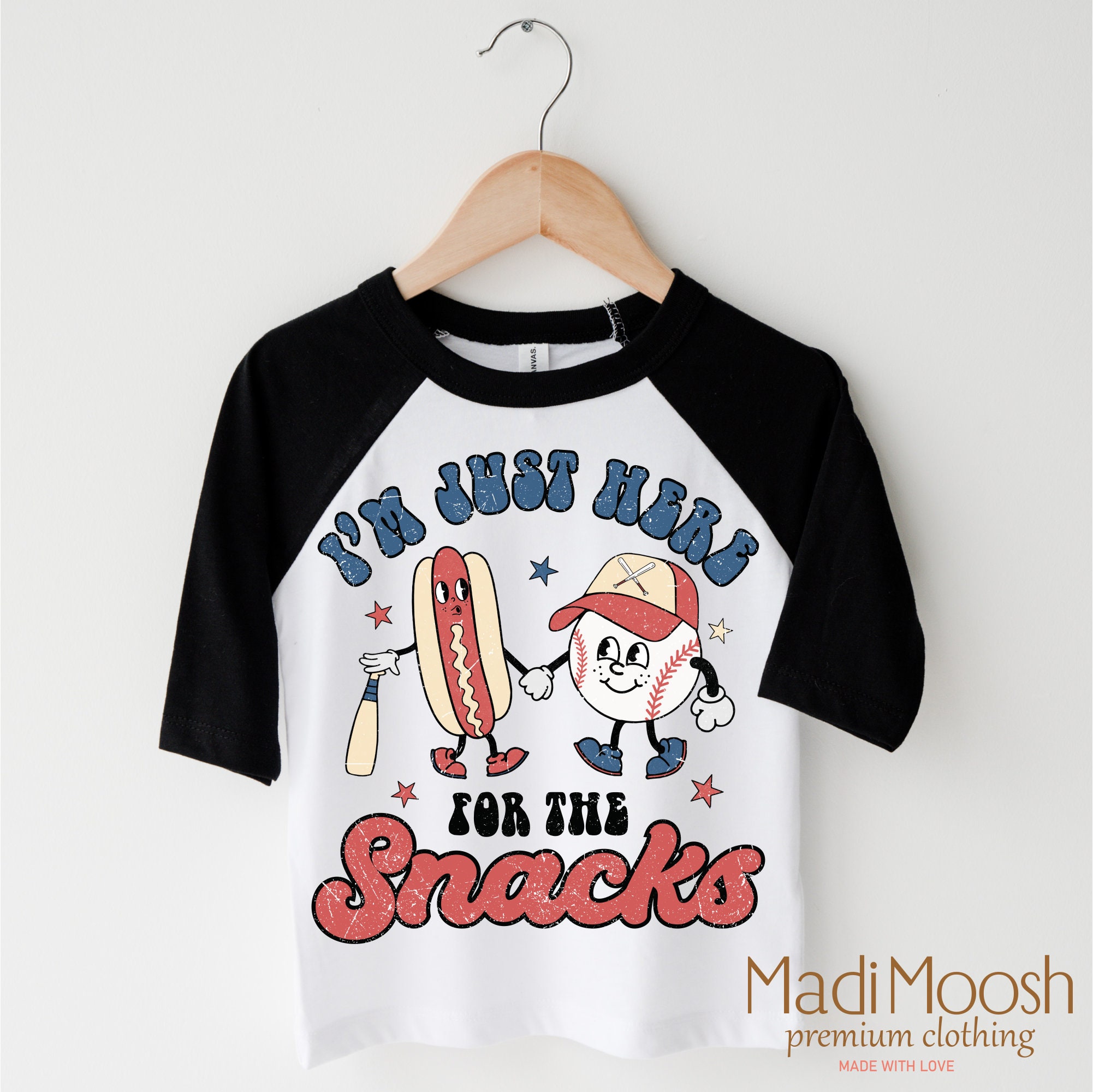 I&#39;m Just Here For The Snacks Baseball Shirt - Baseball Toddler Tee - Cute Baseball Season Kids Shirt - Kids Shirt