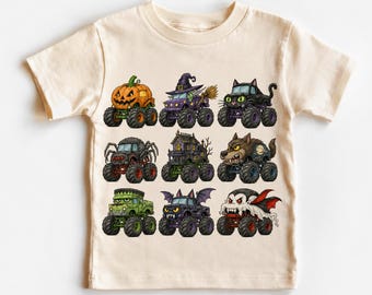 Kids Halloween Monster Truck Shirt, Spooky Monster Truck Tee, Toddler Halloween Truck T-Shirt, Boys Halloween Outfit