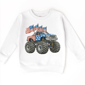 4th Of July Monster Truck T-Shirt - All American Flag Tee imagem 8