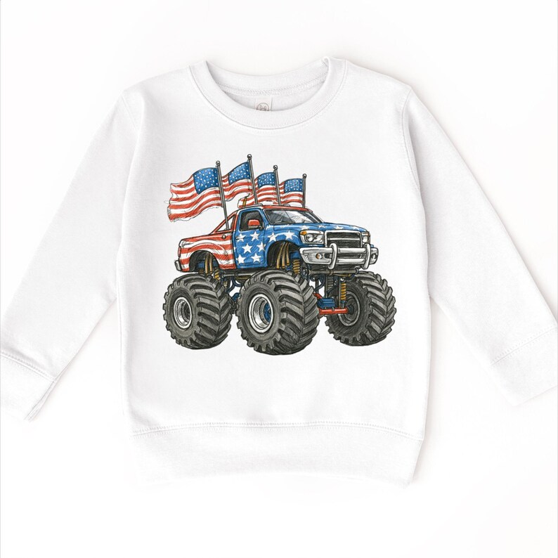 4th Of July Monster Truck T-Shirt - All American Flag Tee imagem 8