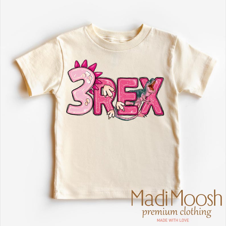 Personalized Three Rex Dinosaur Girls Birthday Shirt - Girls Dinosaur ...