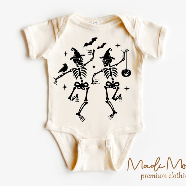 Dancing Skeletons Baby Onesie® - Halloween Baby Bodysuit - Natural Baby Onesie®