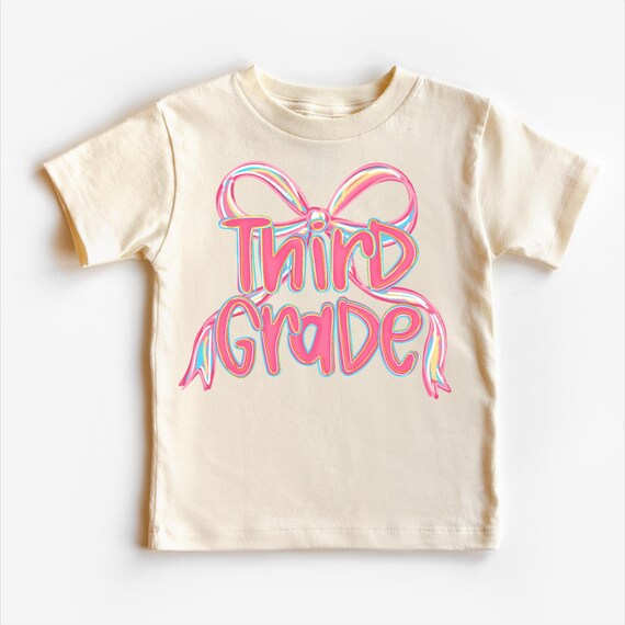 Third Grade Personalized Back To School Shirt for Girls | 3rd Grade Customizable Kids Tee