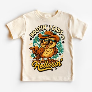Western Owl Shirt – Cowboy Owl Retro Tee ’Hootin Leads to Hollerin’ Funny Country T‑Shirt