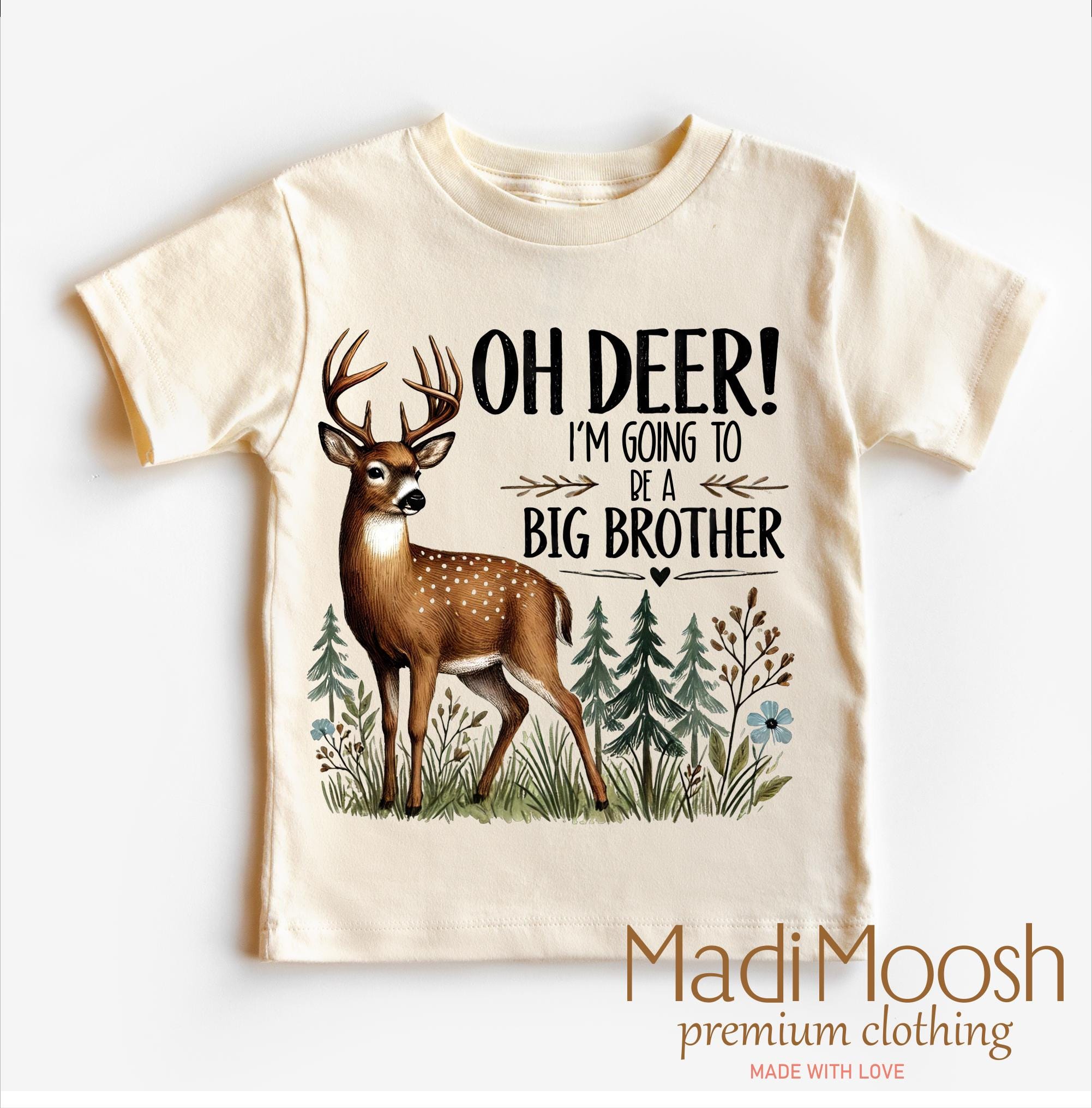 T-shirt Bio Pour Enfant « Je Vais être Un Grand Frère » – Coton Organique, Motif Animaux Fête