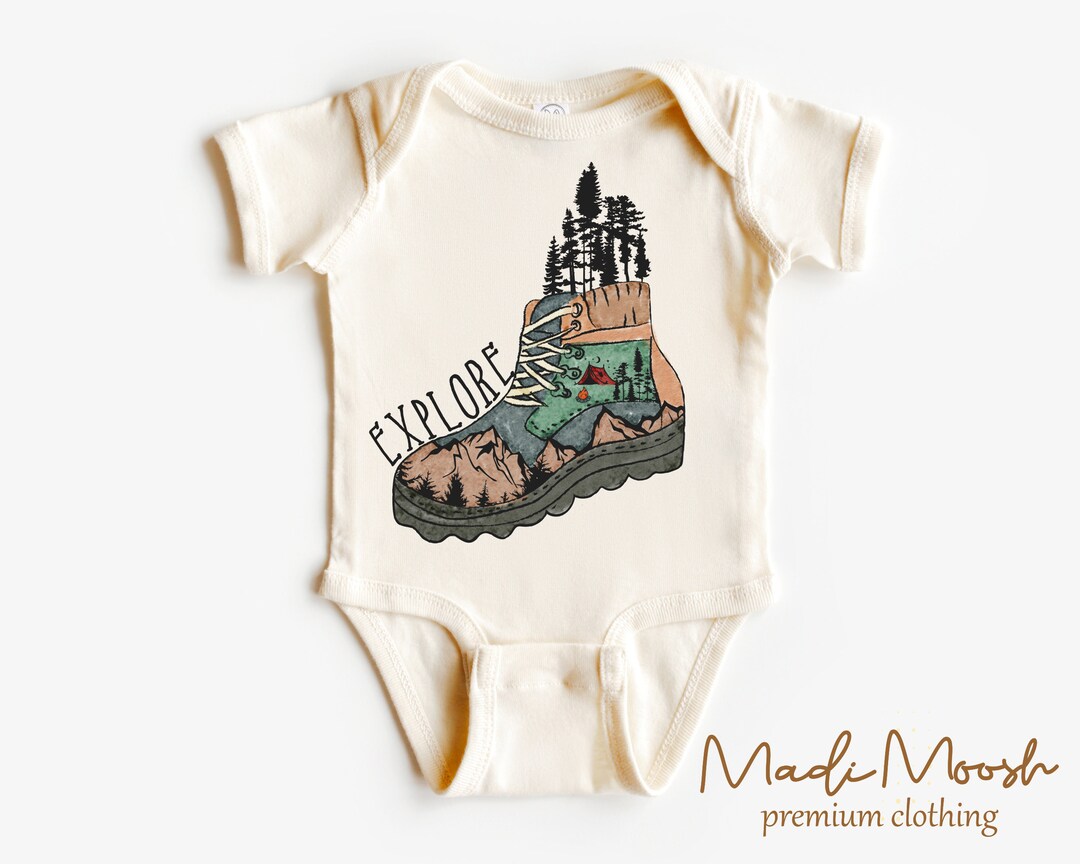 Explore Baby Onesie® Hiking Outdoors Adventure Baby Bodysuit Natural