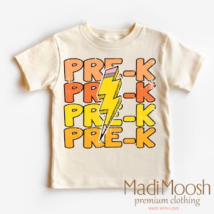 Pre-K Back To School Shirt - Lightning Bolt School Toddler Tee -  Back To School Kids Shirt