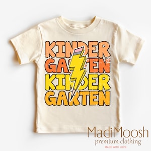 Retro Kindergarten School Shirt - Lightning Bolt School Toddler Tee -  Kinder Back To School Kids Shirt