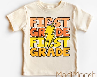 First Grade Kids Shirt - Lightning Bolt School Toddler Tee -  1st Grade Back To School Kids Shirt