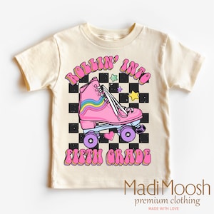 Rollin Into Fifth Grade Kids Shirt - 5th Grade Skating Toddler Tee - Roller Skate School Kids Shirt