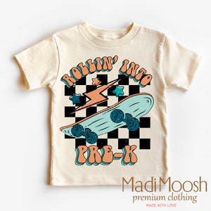 Rollin Into Pre-K  1st Day Of School Shirt - 1st Day Of School Toddler Tee - Skateboard School Kids Shirt