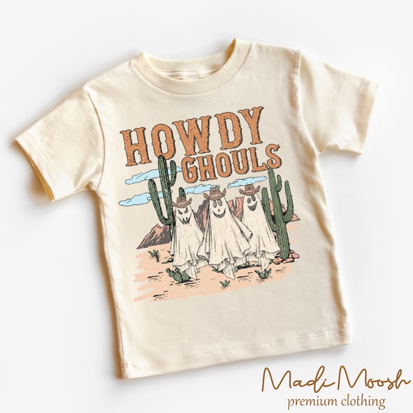 Howdy Ghouls Toddler Shirt - Cowboy Country Halloween Kids Shirt - Natural Toddler Shirt