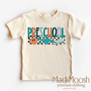 Preschool Skateboard School Shirt - Retro School Toddler Tee - Checkered Back To School Kids Shirt