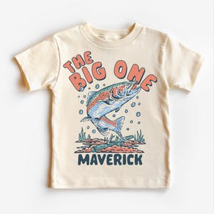 Camiseta retro de primer cumpleaños "The Big One Fishing Trout" / Camiseta personalizada de primer cumpleaños