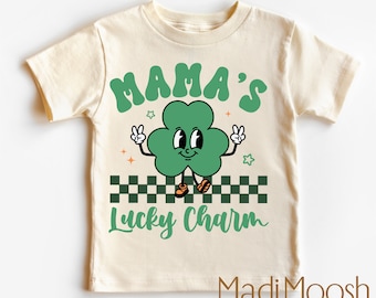 Mama's Lucky Charm St. Patrick's Day  Shirt - St. Patrick's Day Kids Shirt - Natural Toddler Tee