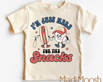 I'm Just Here For The Snacks Baseball Toddler Tee