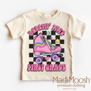 Personalized Rollin Into 1st Grade Back To School Shirt - 1st Grade Skating Toddler Tee - Roller Skate School Kids Shirt