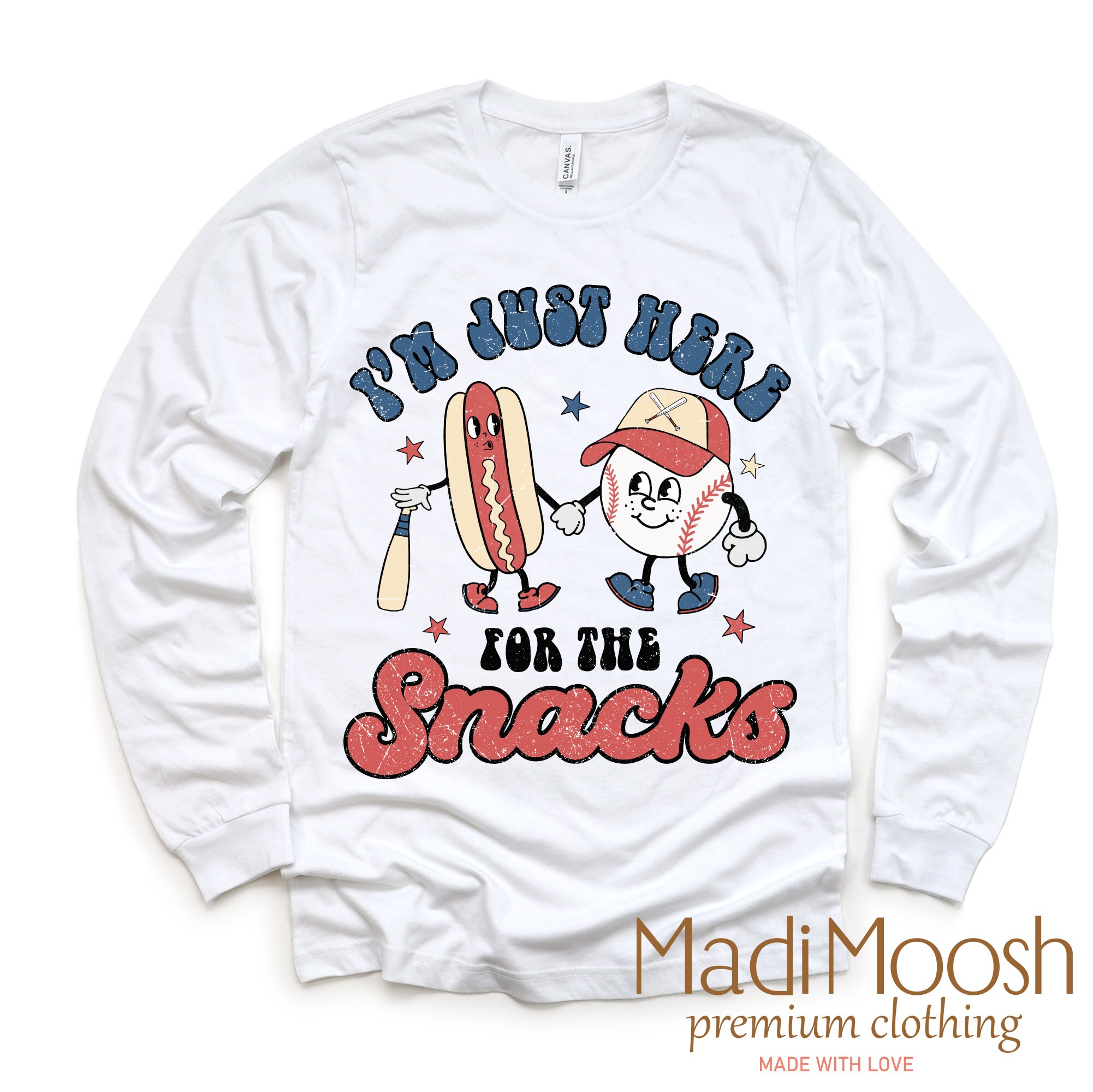 I&#39;m Just Here For The Snacks Baseball Shirt - Baseball Toddler Tee - Cute Baseball Season Kids Shirt - Kids Shirt
