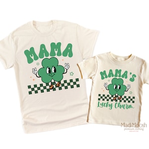 Mama's Lucky Charm And Mama St Patrick's Day Shirts - Matching St. Patrick's Day Mom and Kids Tee - St. Patrick's Shirts