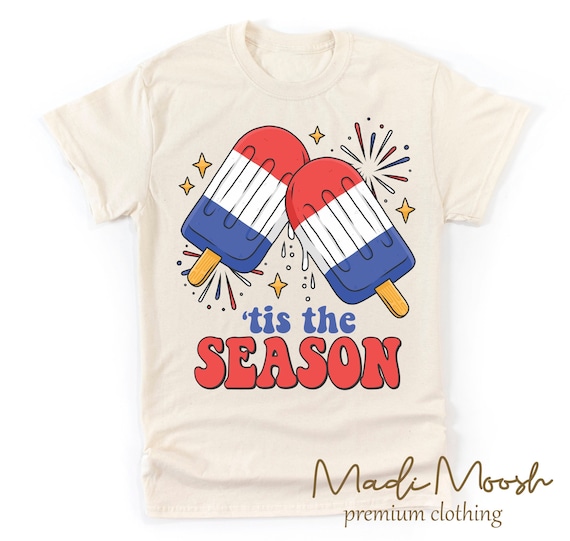 4th Of July Adult Shirt - Independence Day Shirt - Tis The Season Natural Adult Tee