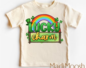 Lucky Charm St. Patrick's Day Toddler Shirt - Shamrock Kids Shirt - Lucky Rainbow Toddler Tee