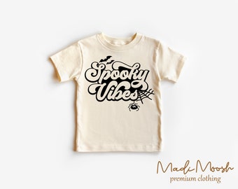 Spooky Vibes Toddler Shirt - Halloween Kids Shirt - Natural Toddler Teee