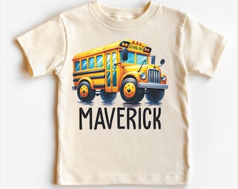 Personalized School Bus Shirt: Back To School Custom Kids Tee