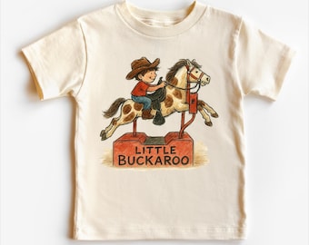 Vintage Little Buckaroo Western Cowboy Tee, Toddler, Kids T-Shirt, Sweatshirt, Long Sleeve Tee