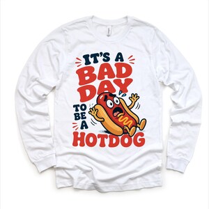 Bad Day Hotdog Shirt, Funny Kids Tee, Toddler Summer Outfit, Cute Food Graphic Top, Boys BBQ Party Shirt bild 5